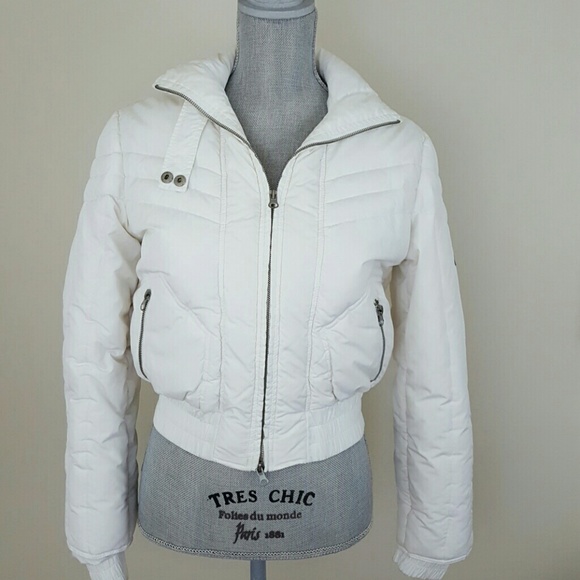 guess white bomber jacket